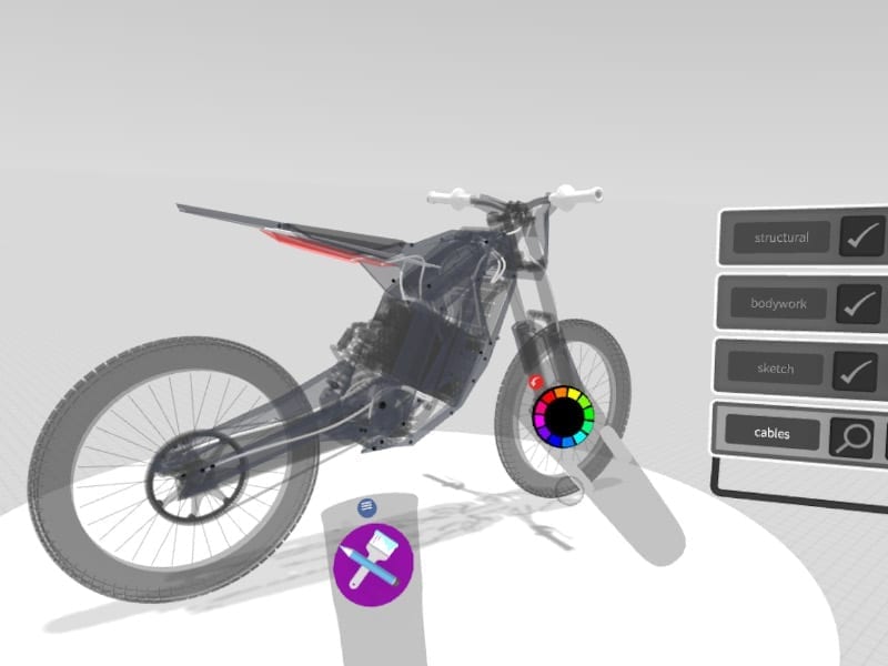 Reference geometry of bike from Solidworks imported into Gravity Sketch for correct sizing and scale by Alex Hodge