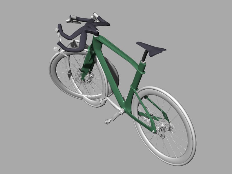 Bike frame brought into Rhino from Gravity Sketch