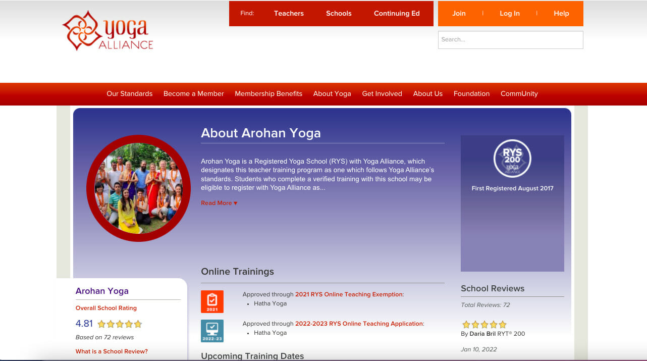 yoga alliance reivew on Yin Yoga Teacher Training