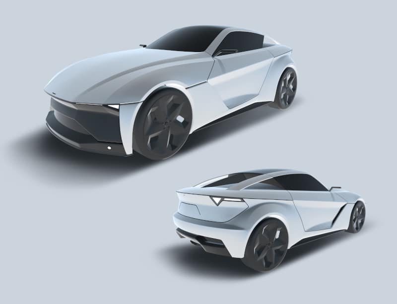 Automotive design exterior model created in Gravity Sketch using the new automotive design workflow