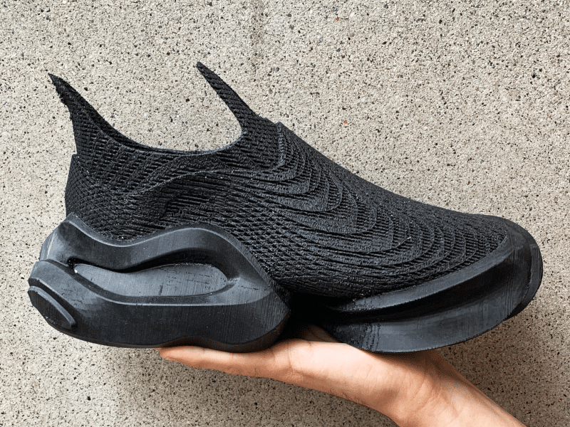 3D printed shoe that was designed in Gravity Sketch by Footwear Design Consultant, Finn Rush Taylor