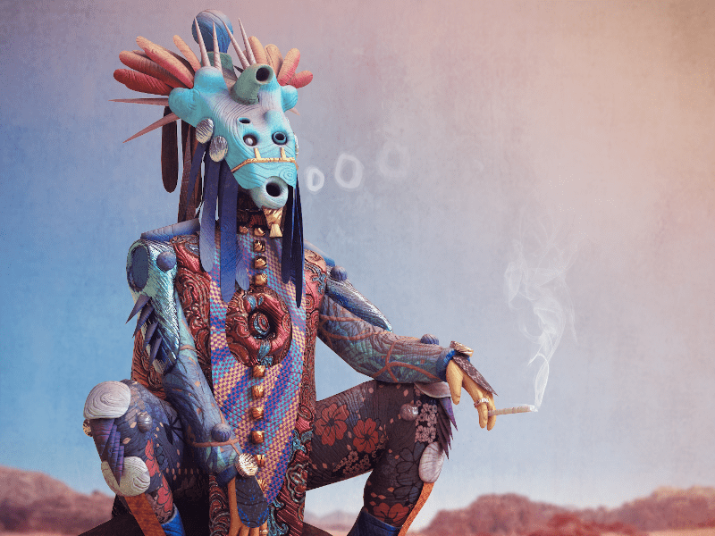 Final render of shaman done in Substance Painter, with post-processing in Photoshop by Digital Designer, Durk van der Meer