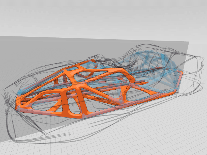 Gravity Sketch - Rough car layout creation using SubD, ink tool used to sketch outline of body by James Robbins