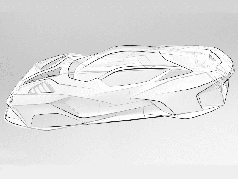 Refined line work of automotive design using the ink tool in Gravity Sketch by James Robbins from Honda R&D Americas, LLC