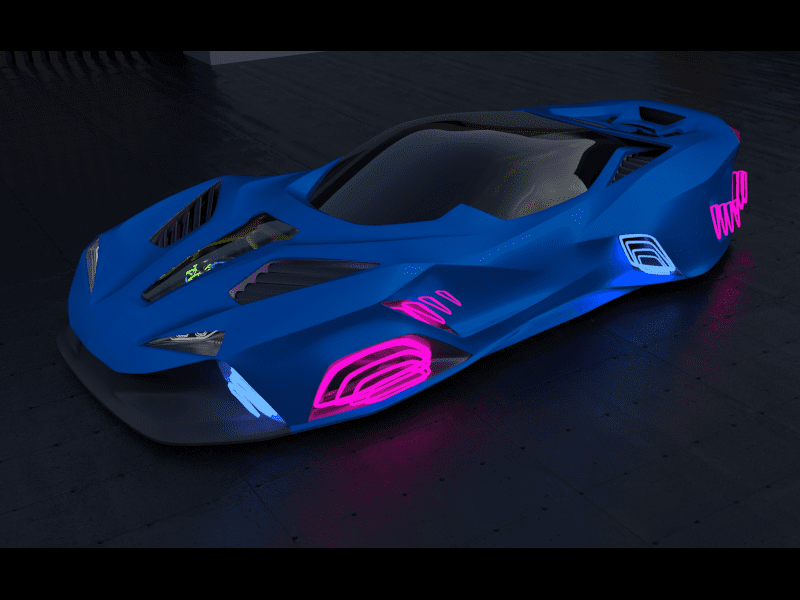 Car model exported as .fbx file from Gravity Sketch and brought into Vred for final render, by Senior Designer James Robbins