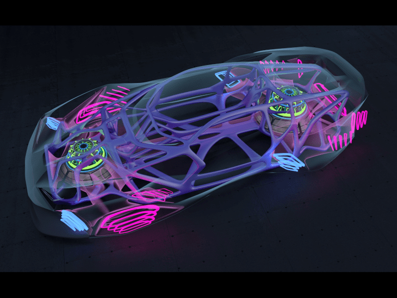 Car model exported as .fbx file from Gravity Sketch and brought into Vred for final render, by Senior Designer James Robbins