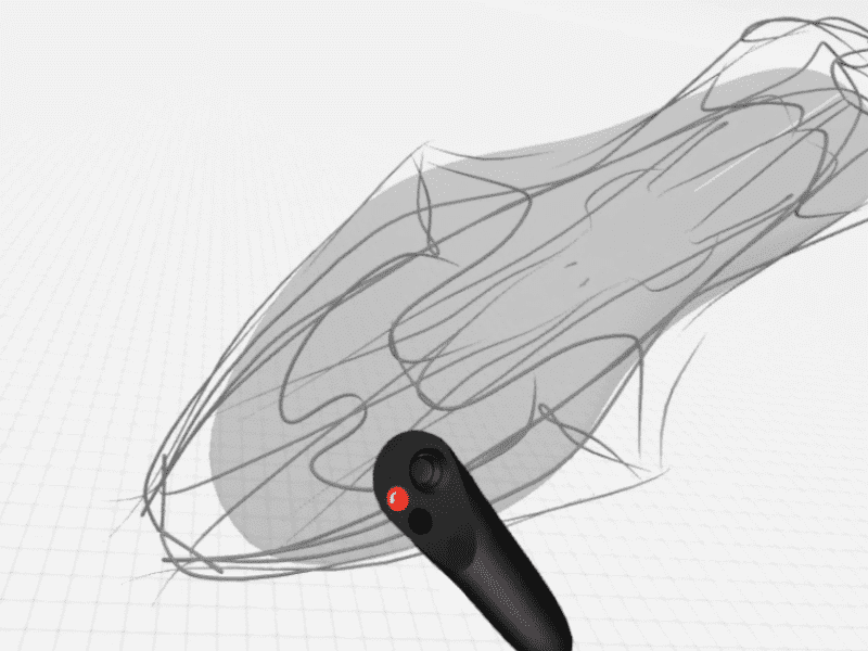 Import shoe last and sketch over using the ink tool in Gravity Sketch by Joey Khamis, Footwear designer at Reebok