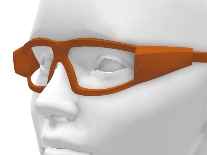 SubD modelling in Gravity Sketch of glasses on a face by Lucas Van Dorpe, Industrial Designer at Achilles Design